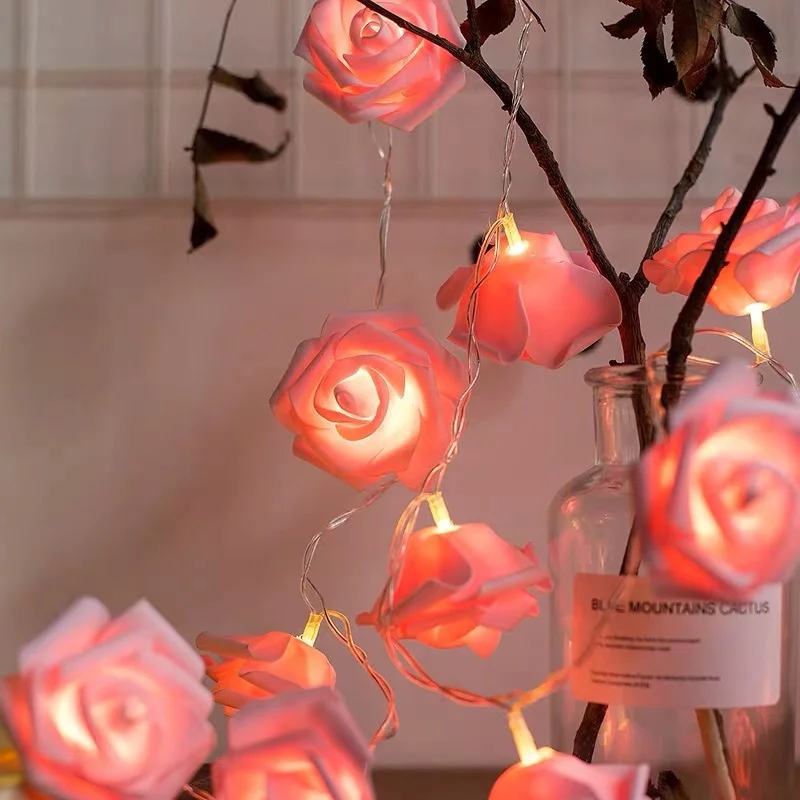 1.5/3/6/10M LED Rose Cvet Niz Luči USB/lučke Led za Baterijo Stranka Luči Pravljice Luči Poročno Dekoracijo Božični Luči na Prostem Slike 4