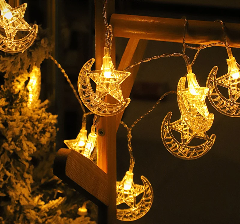 10Pcs Eid Mubarak Luna Star LED Niz Luči Ramadana Kareem Dekoracijo 2023 Muslimanskih Islamska Stranka Lučka Eid al-Fitr Doma Dobave Slike 4