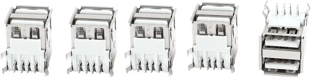 5pcs Dvojni USB A Ženski Vtičnico za 90 Stopinj 8pin PCB Mount Priključek Slike 0