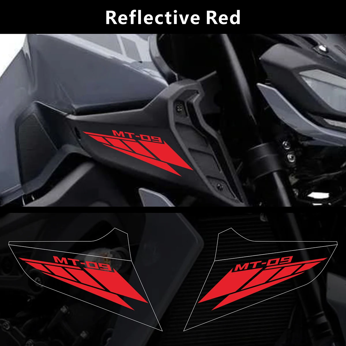 AnoleStix Reflektivni Motocikel Logotip Nastavite Emblem Nalepke Za YAMAHA MT09 MT-09 SP 2017 2018 2019 2020 Slike 2