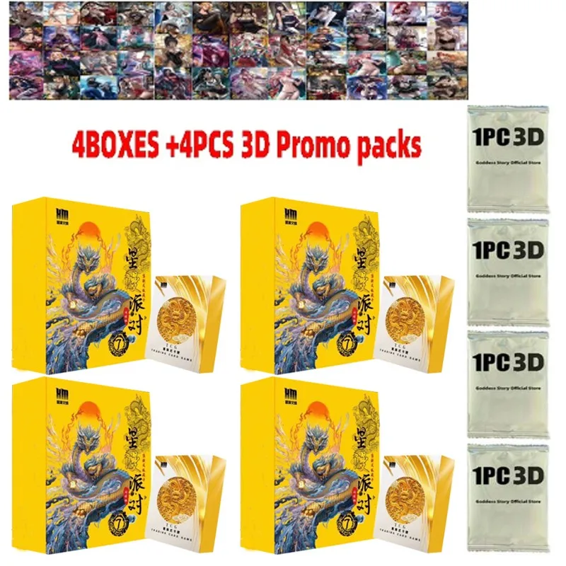 Debelo 4boxes Boginja Zgodba Kartice +4pc 3d Promocijski Paketi Igre Anime Dekle Stranka Kopalke Bikini Praznik Booster Box Otrok Igrače Slike 0