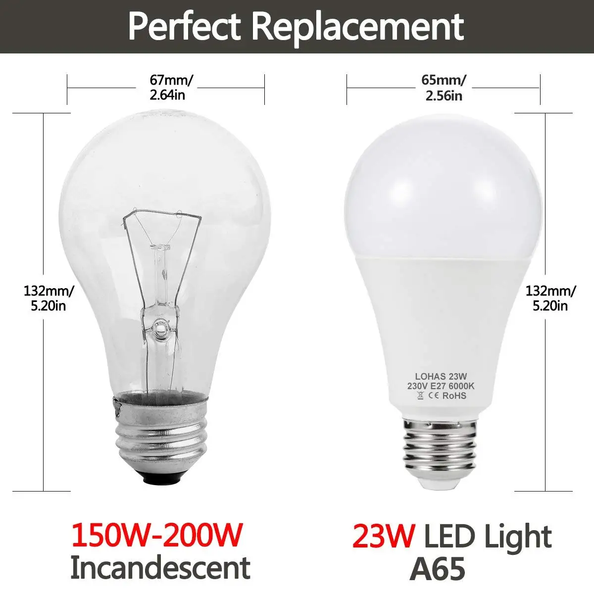 E27 LED Žarnica A21 Edison Vijak Žarnice 200W Enakovredno 23W Sijalka Dan Hladno Bela 2700 Super Svetla 2500Lm Varčevanja z Energijo 4PACK Slike 1