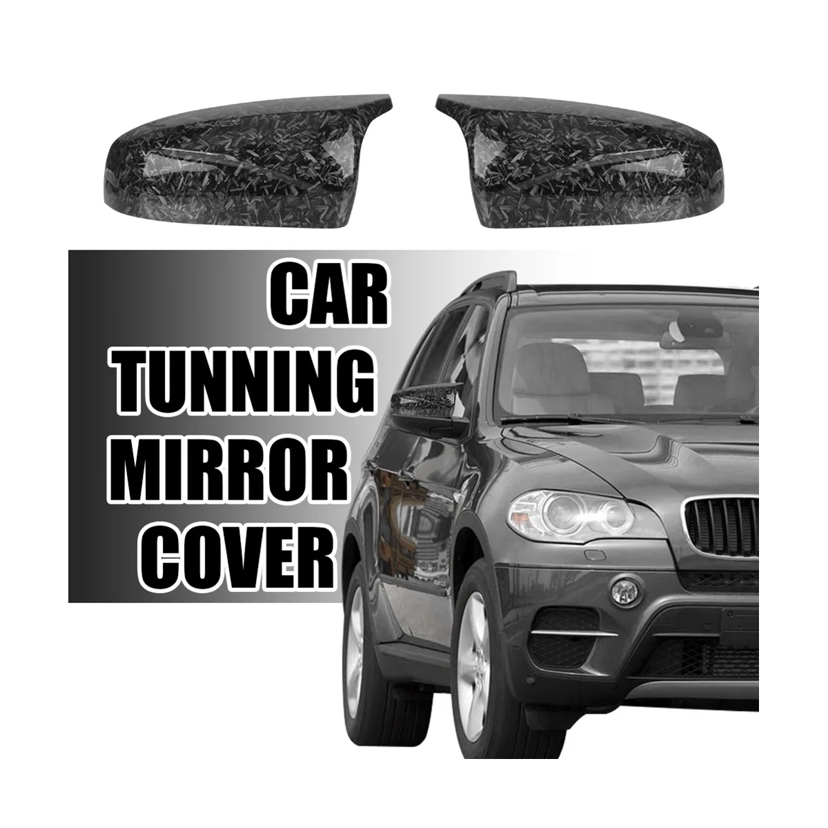Kovani Ogljikovih Vlaken Avto Rearview Mirror Kritje Krilo Strani Ogledalo Skp Kovani Vzorec za BMW X5 X6 E71 E70 2008-2013 Slike 5