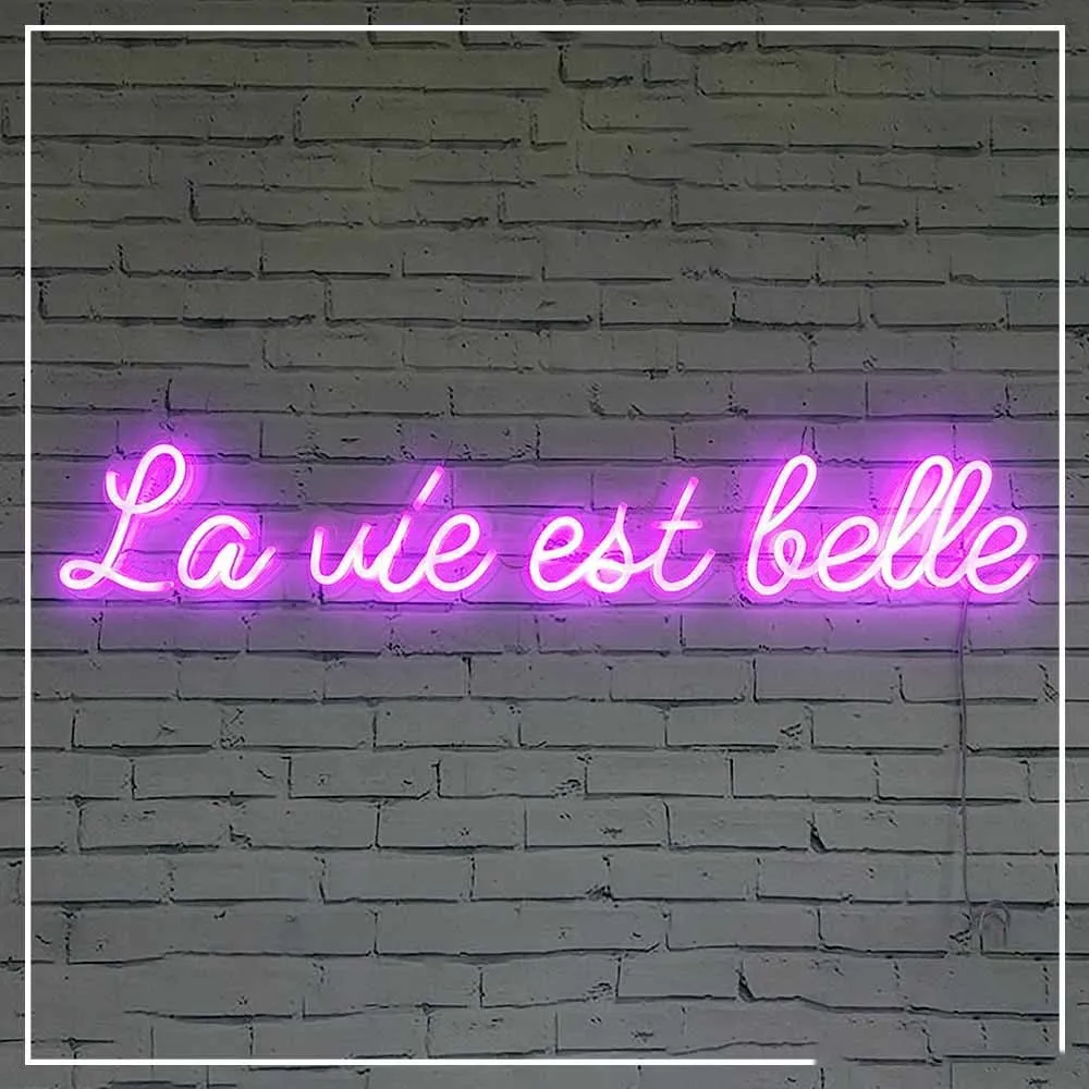 La Vie Est Belle neon znak, življenje je lepo led luči, francoski izraz, neon, luči znak za dom dekor Slike 1