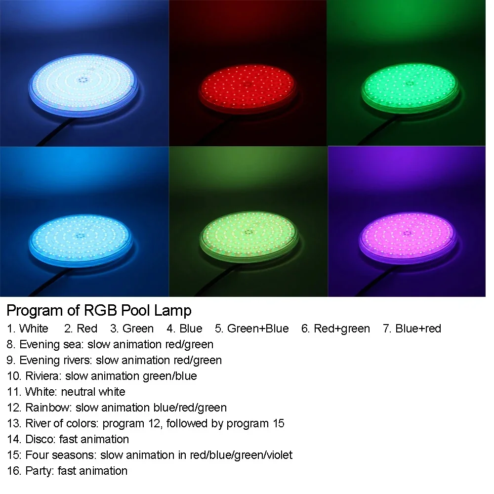 LED Bazen Svetlo Pisane Podvodne Luči IP68 Vodotesen Zamenjavo Halogenske Žarnice RGB Spreminja Z Daljinskim upravljalnikom Slike 5