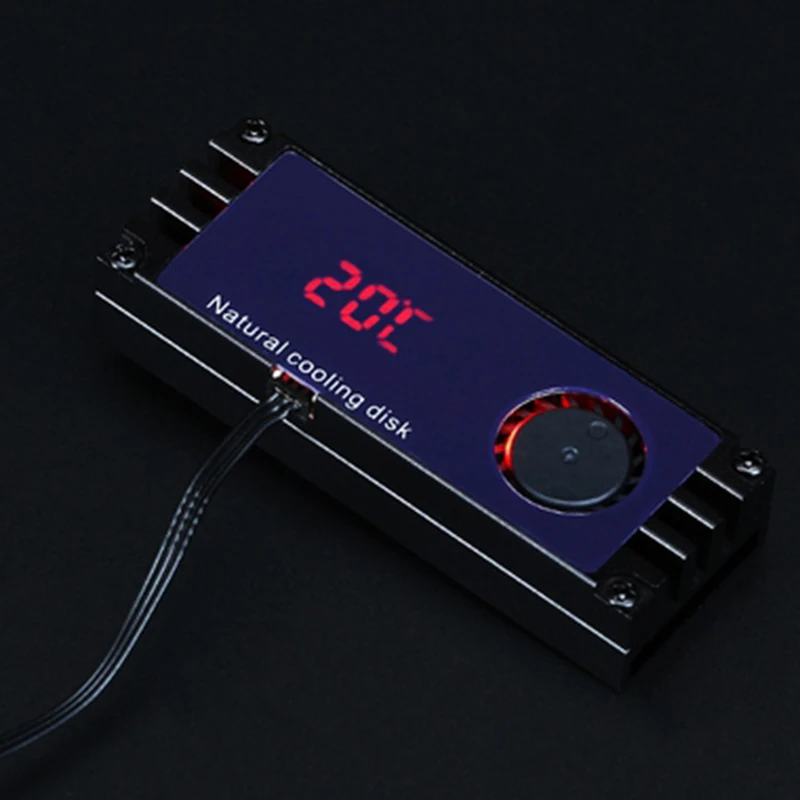 M2 SSD Heatsink Hladnejše Temperature OLED Digitalni Prikaz M. 2 2280 NVME SSD Solid State Trdi Disk Radiator Toploto Črna Slike 1