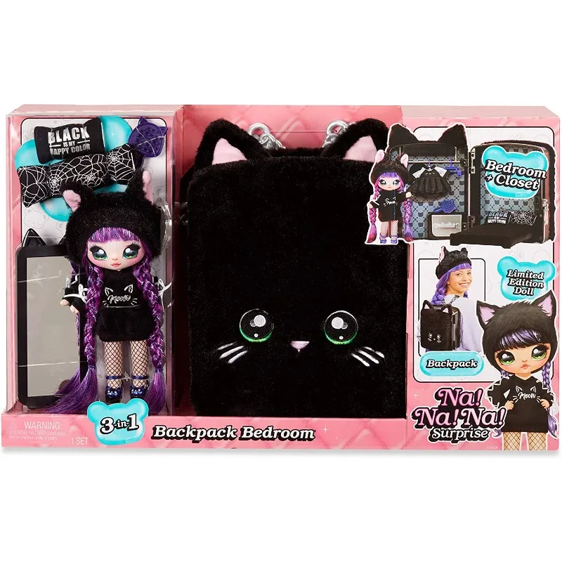 Nanana Presenečenje Super Veliko Presenečenje Black Cat Roza Zajec Omejeno Naročilo Nahrbtnik Moda Lutka Darilo Za Rojstni Dan Slike 5