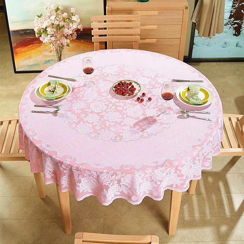 Nepremočljiva, anti opeklin, in anti olje krožne prt PVC stroj okrogla miza krpo okrogli mizi kritje krpo Slike 3
