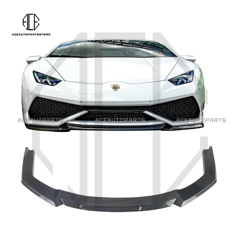 Ogljikovih Vlaken Spredaj Ustnice odbijača za Lamborghini Huracan LP580 LP610 nadgradnja V slogu bodykit Slike 0