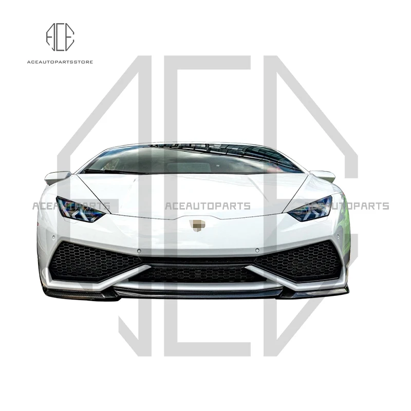 Ogljikovih Vlaken Spredaj Ustnice odbijača za Lamborghini Huracan LP580 LP610 nadgradnja V slogu bodykit Slike 3
