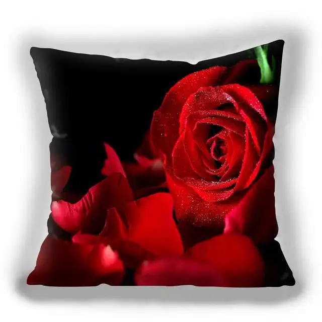 Rdeče Rose cvet Blazine Prevleke Ljubezen prevleke Kvadratnih nekaj mora-imeti blazine pokrov spalnica dekoracijo doma prevleke Slike 2