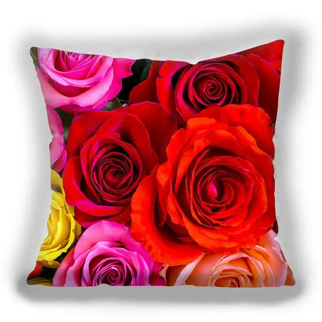 Rdeče Rose cvet Blazine Prevleke Ljubezen prevleke Kvadratnih nekaj mora-imeti blazine pokrov spalnica dekoracijo doma prevleke Slike 3