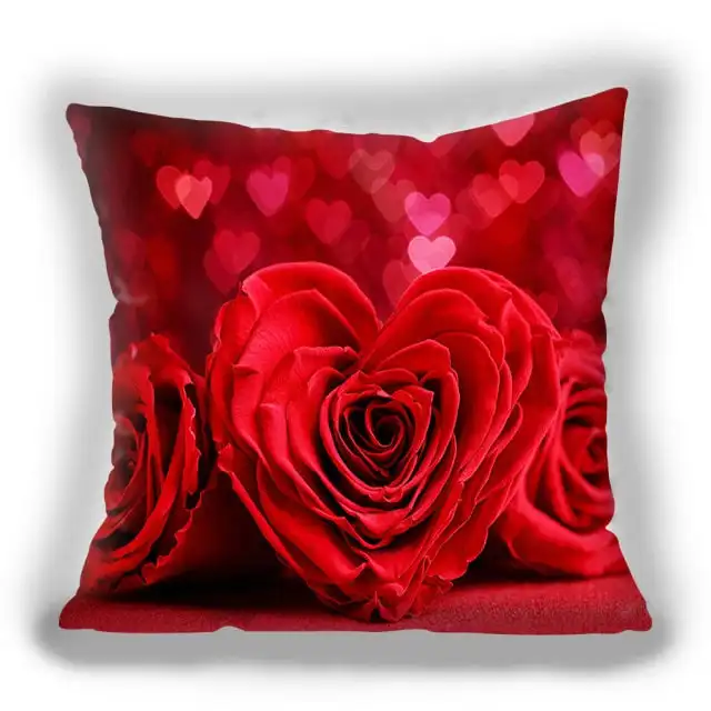 Rdeče Rose cvet Blazine Prevleke Ljubezen prevleke Kvadratnih nekaj mora-imeti blazine pokrov spalnica dekoracijo doma prevleke Slike 4