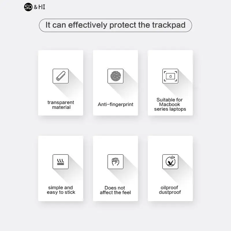 Sledilna Ploščica Zaščitno Folijo Nalepke Za Macbook Air13 Pro16 13.6 Zraka M2 Zaščitnik Film Jasno, Anti-Scratch Sledilno Ploščico Kože Slike 4