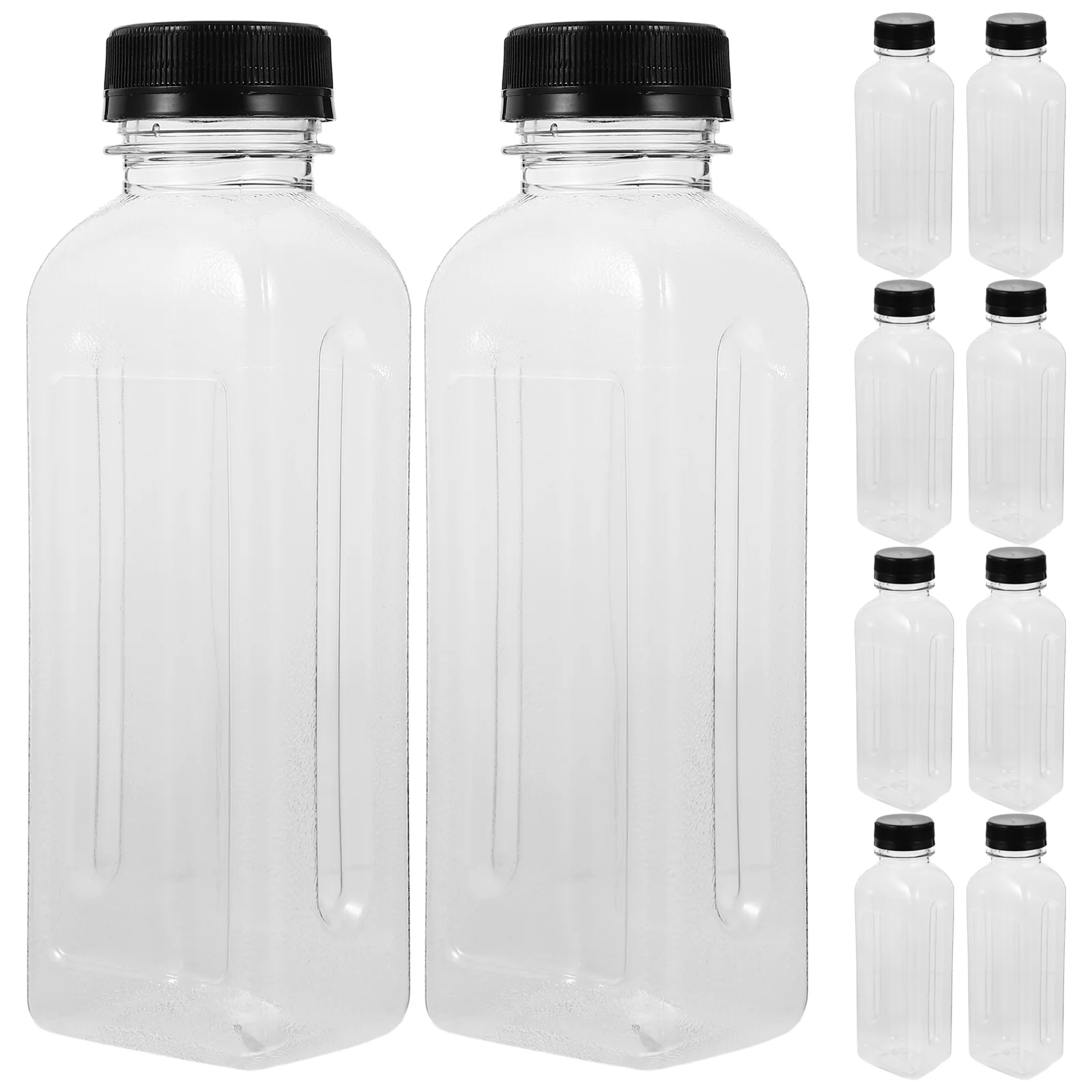 Sok Steklenice Za Enkratno Uporabo Steklenice Prazne Plastične Kape Jasno Pijačo Posode Pokrovi Pregleden Pitne Slike 0