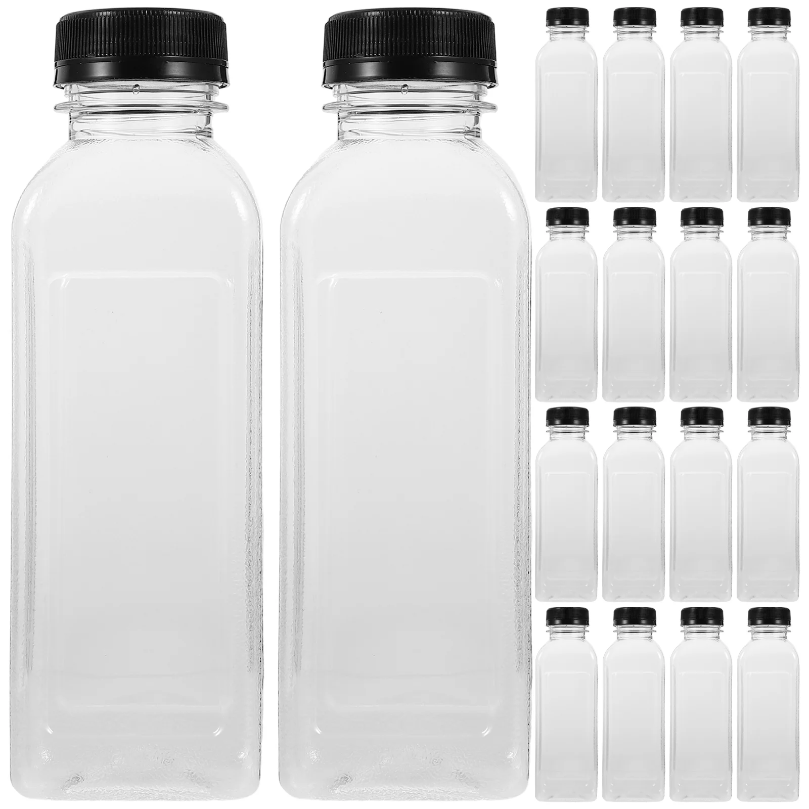 Sok Steklenice Za Enkratno Uporabo Steklenice Prazne Plastične Kape Jasno Pijačo Posode Pokrovi Pregleden Pitne Slike 4