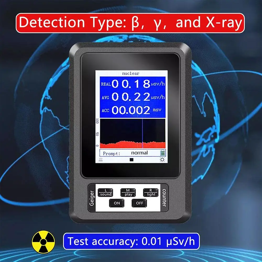 XR1 BR-9B Jedrsko Sevanje Detektor Barvni Zaslon Geiger Števec Osebni Dozimeter Marmorja Detektorji Beta Gama X-ray Slike 2